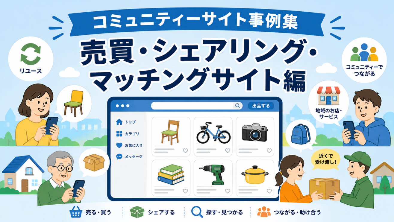 コミュニティーサイト事例集｜売買・シェアリング・マッチングサイト編
