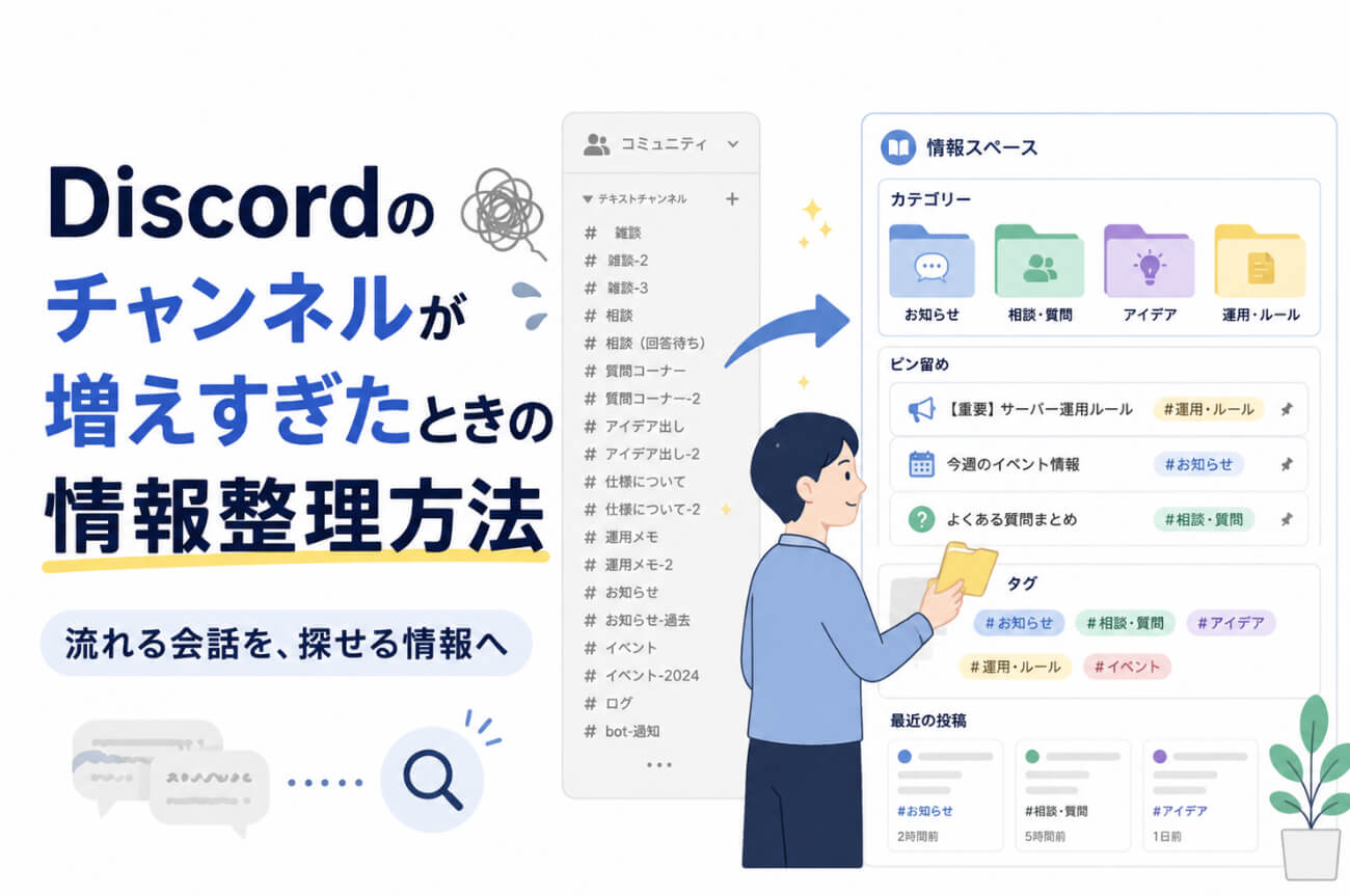 Discordの増えすぎたチャンネルを整理し、重要な情報をコミュニティサイトへまとめる方法